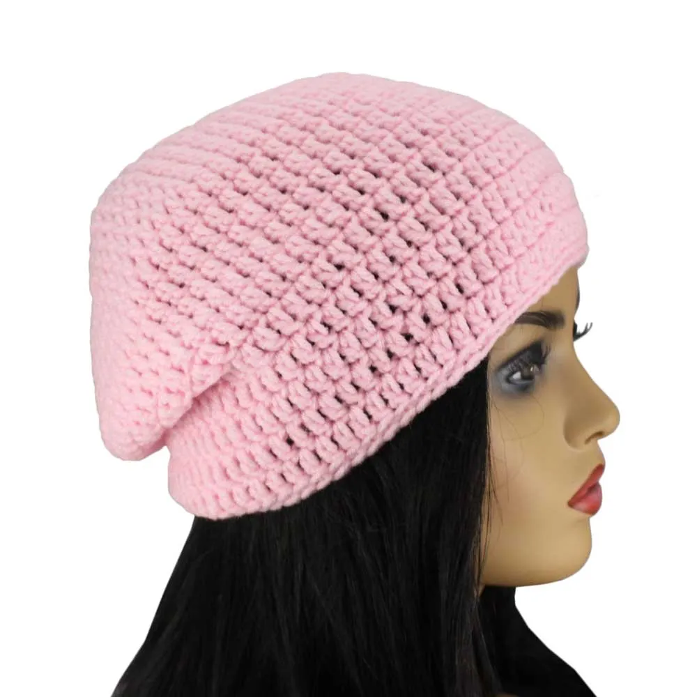 Baby Pink Crochet Beanie Hat Medium/Large - STXH29ML