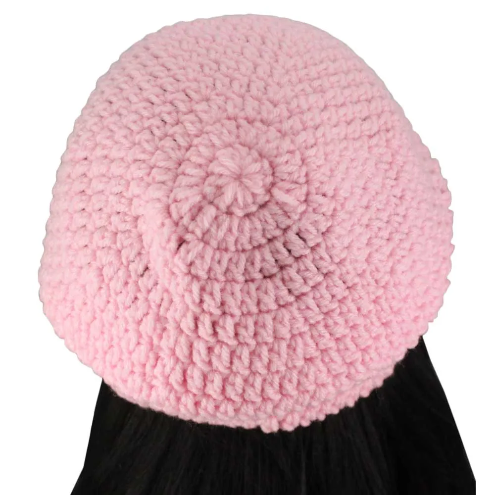 Baby Pink Crochet Beanie Hat Medium/Large - STXH29ML