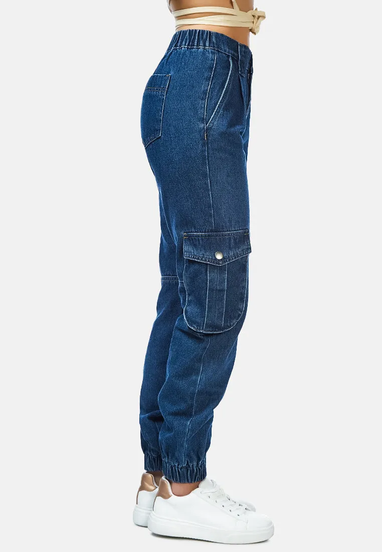 Baggy Days Elasticated Hem Denim Pants