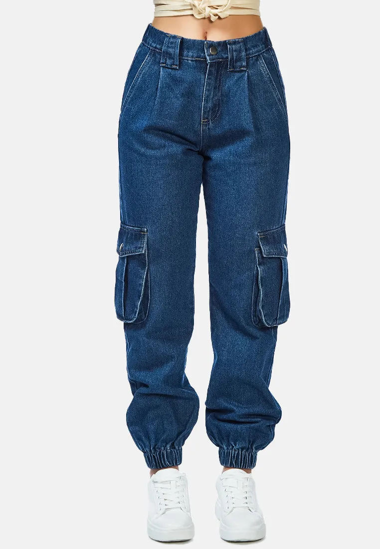 Baggy Days Elasticated Hem Denim Pants