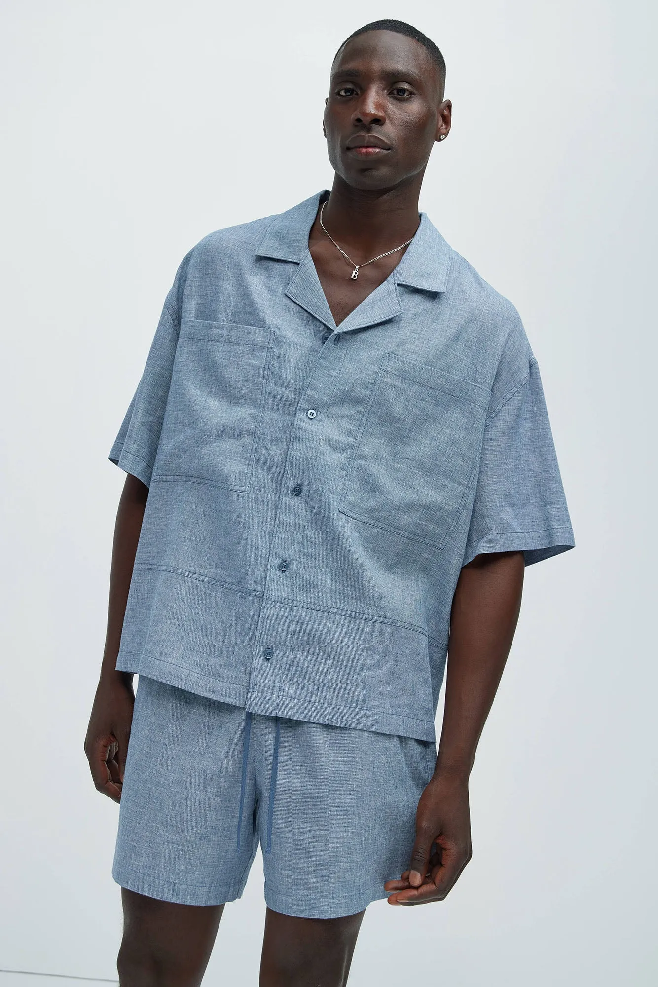 Bahamas Linen Cuban Shirt - Blue