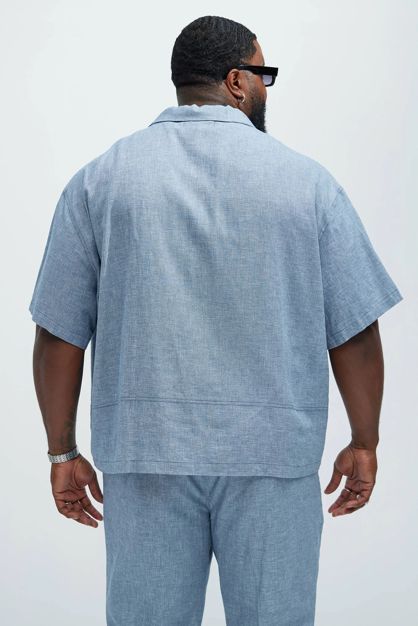 Bahamas Linen Cuban Shirt - Blue