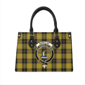 Barclay Dress Tartan Leather Bag with Family Crest