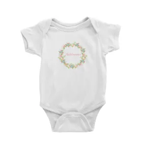 Basic Family Series Pastel Deer Flower Wreath Addname Baby Romper