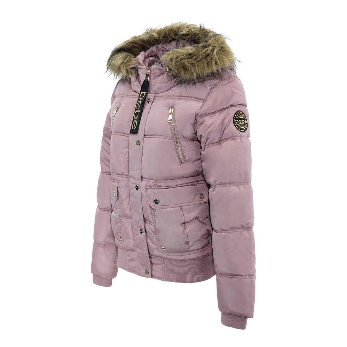 Bebe Women's Rib Bottom Puffer Jacket