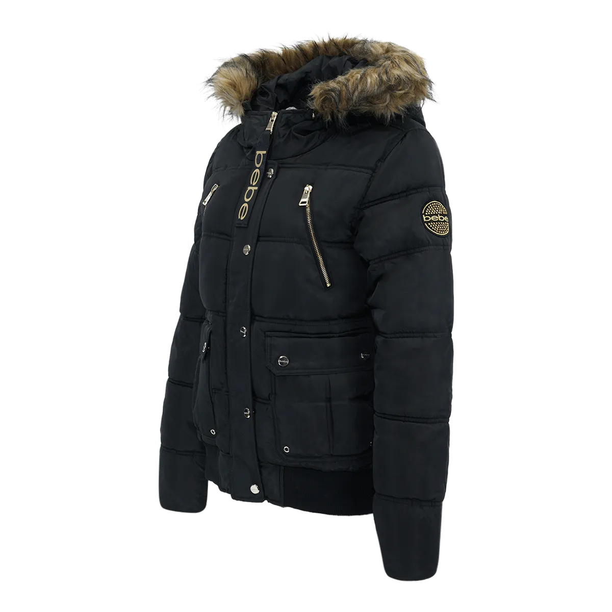 Bebe Women's Rib Bottom Puffer Jacket