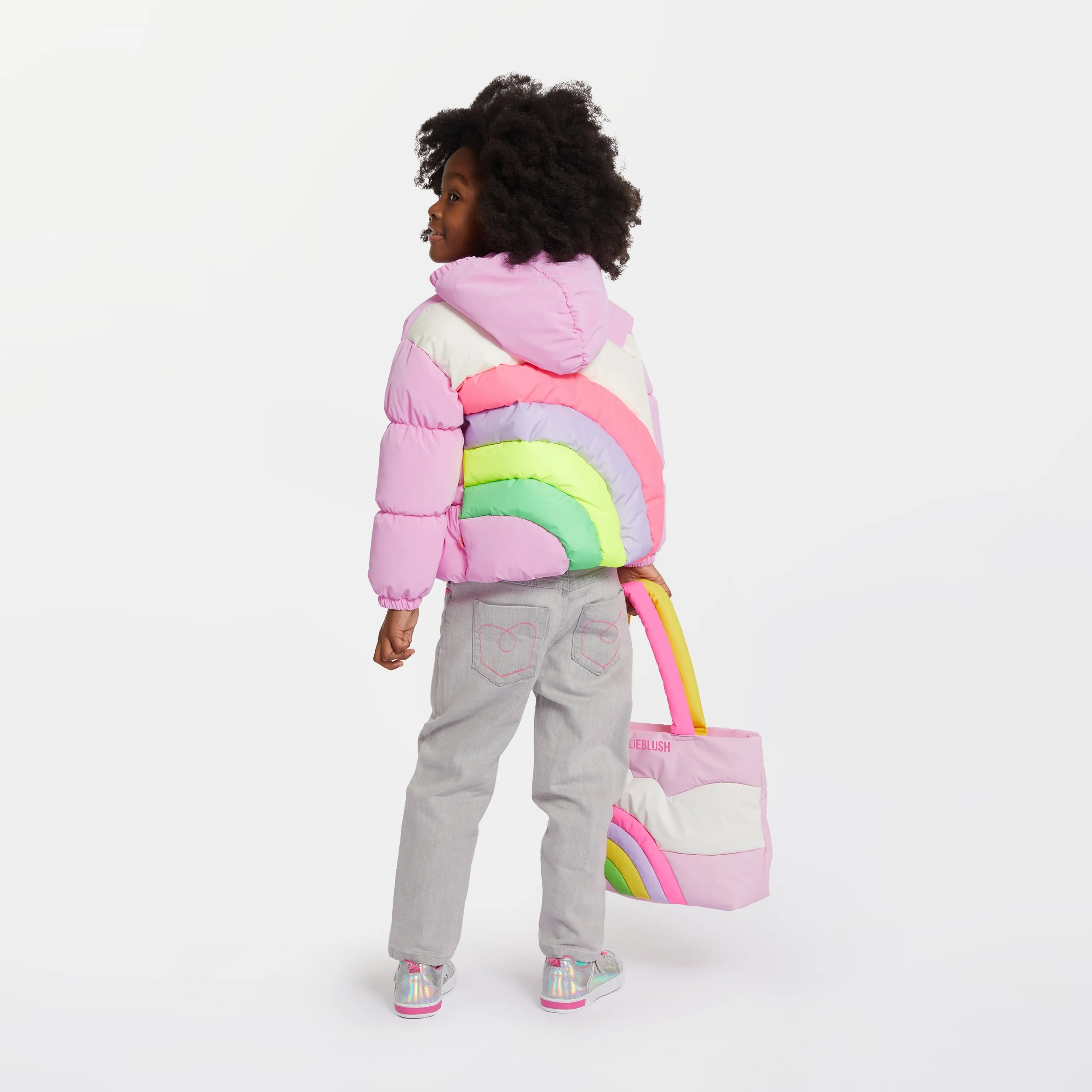 Billieblush Girls Hooded Puffer Jacket in Pink