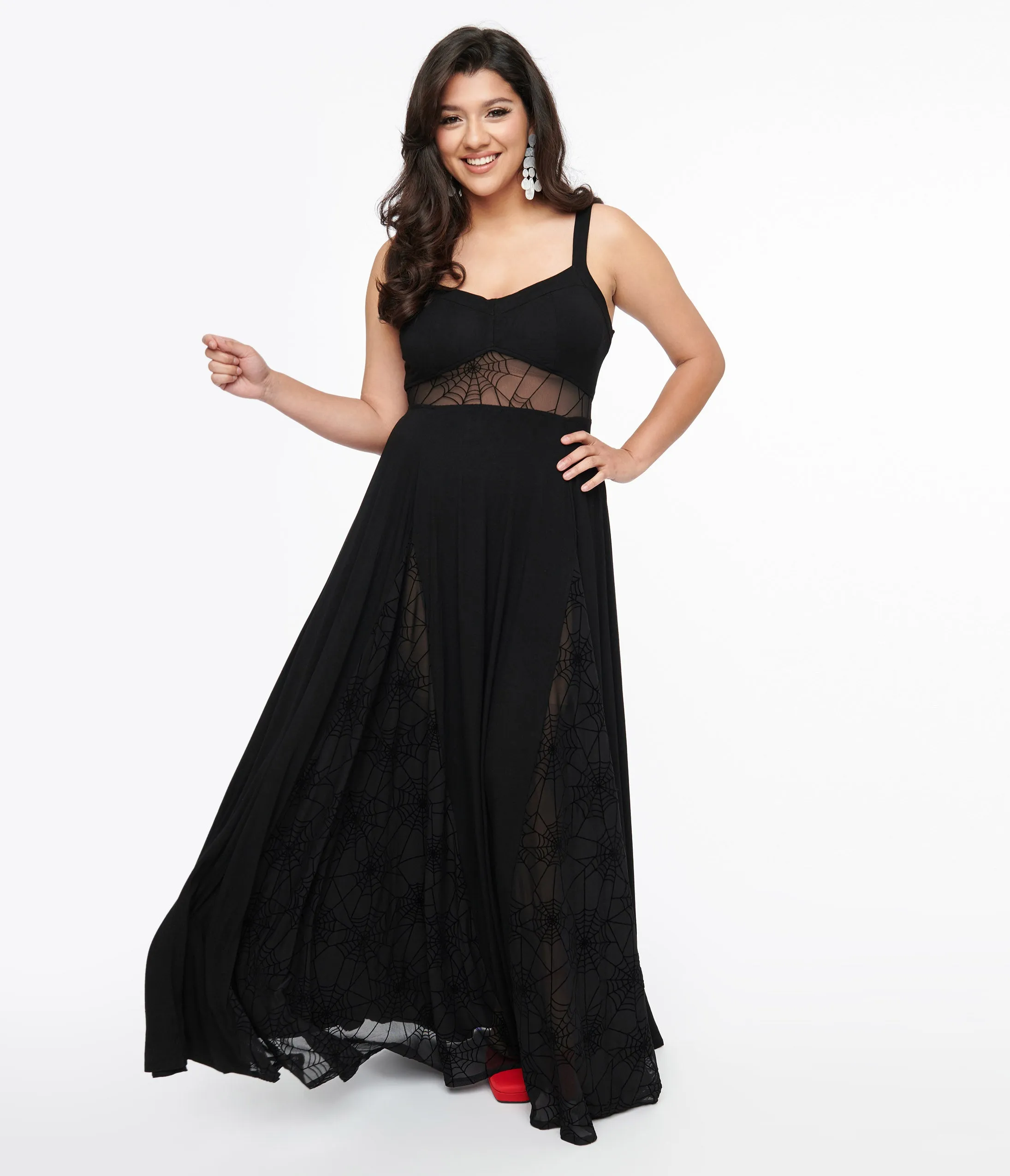 Black Arachnophobia Maxi Dress