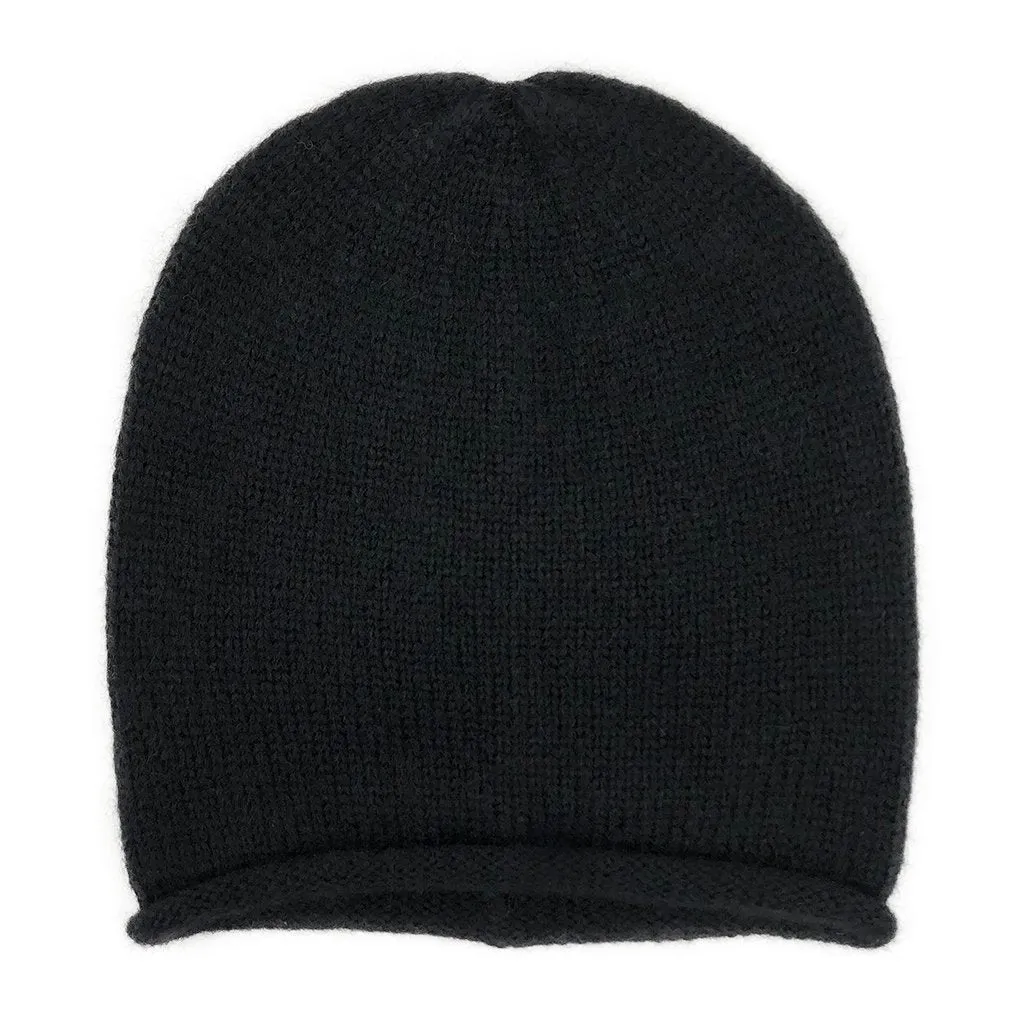 Black Essential Knit Alpaca Beanie - Sustainable Warmth and Effortless Style