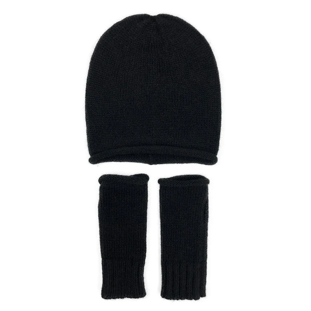 Black Essential Knit Alpaca Beanie - Sustainable Warmth and Effortless Style