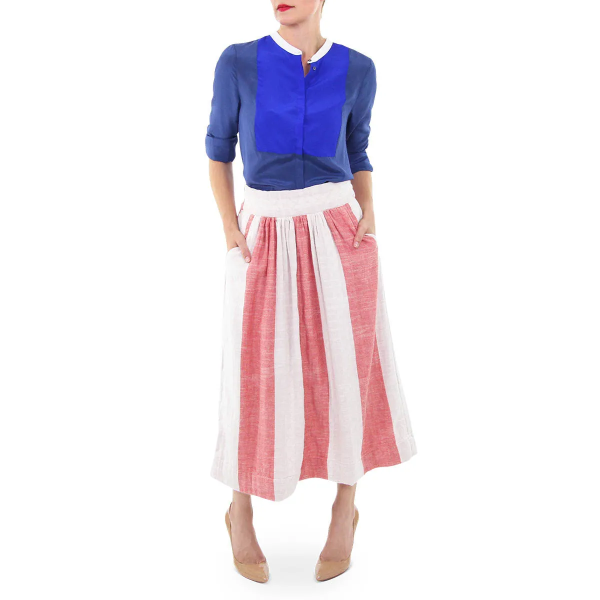 Blithe Elastic Waist Midi Skirt