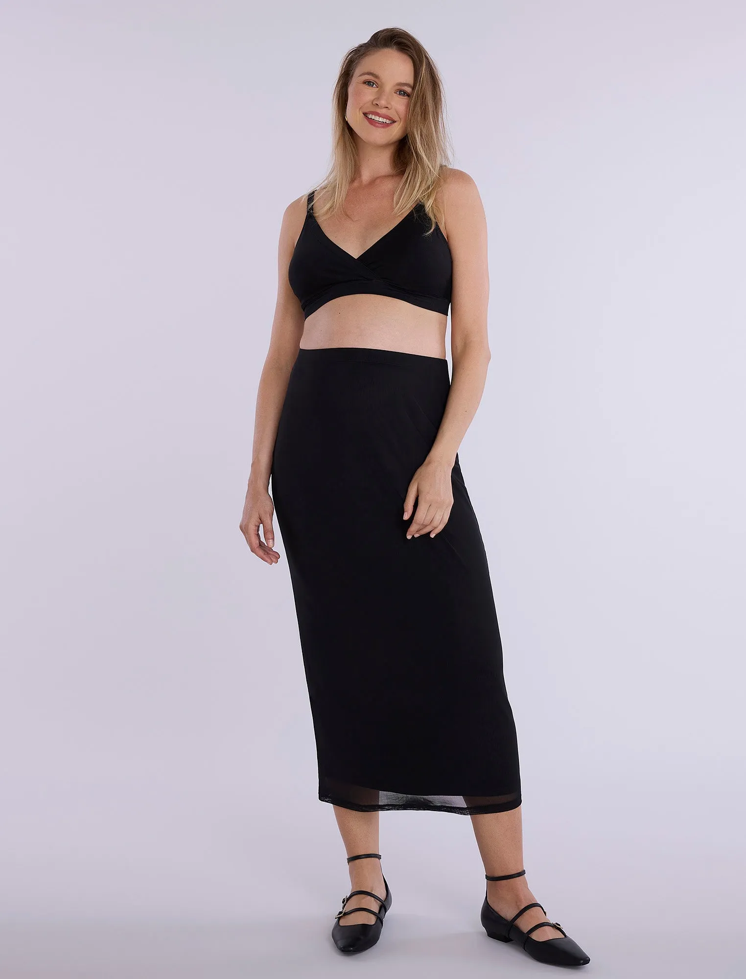 Bodycon Maxi Skirt in Mesh