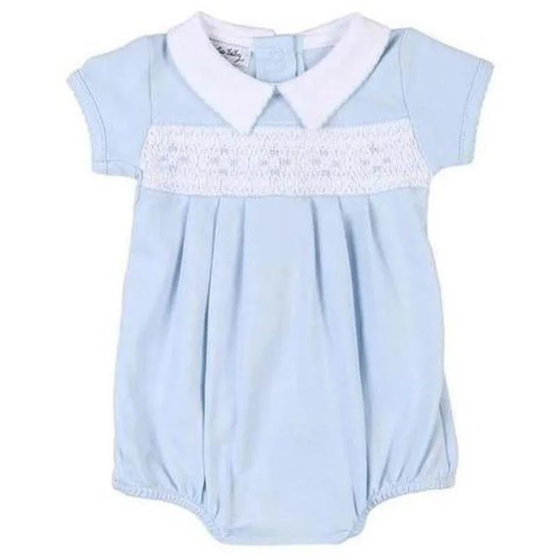 Boys Blue Elena & Elia Smocked Romper