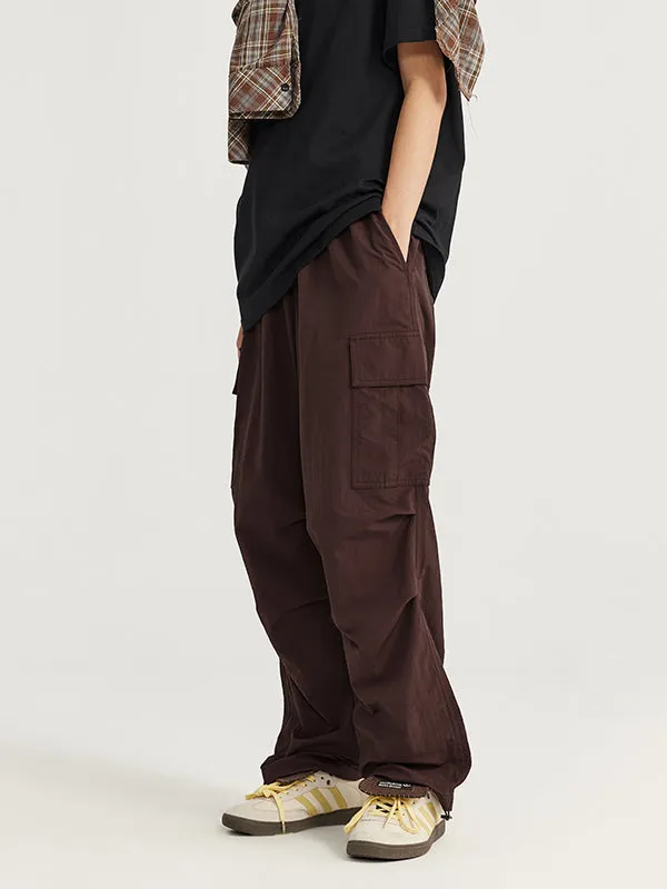 Brown Straight Leg Cargo Pants