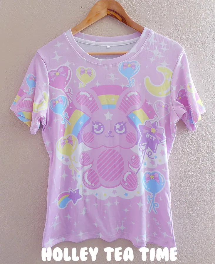 Bubblegum Bunny pink women's all over print t-shirt [made to order]