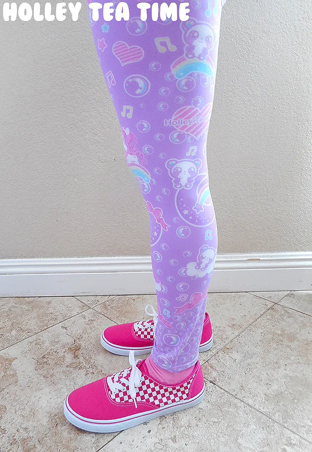 Bubbly Dreams purple leggings [made to order]