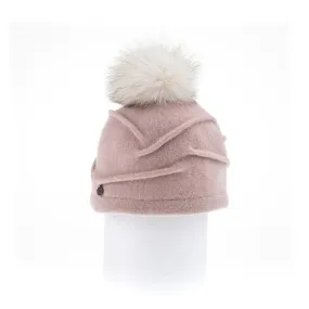 Canadian Hat | Clareta | Ormos Pleated Beanie with Upcycled Fur Pom