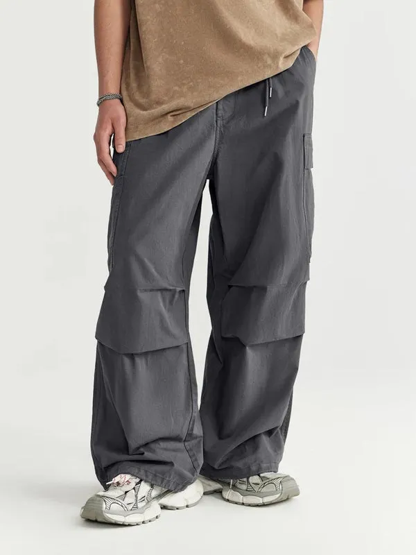 Cargo Pants with Knotted Deco Ring in Grey Color