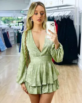 Carla Playsuit - Pistachio