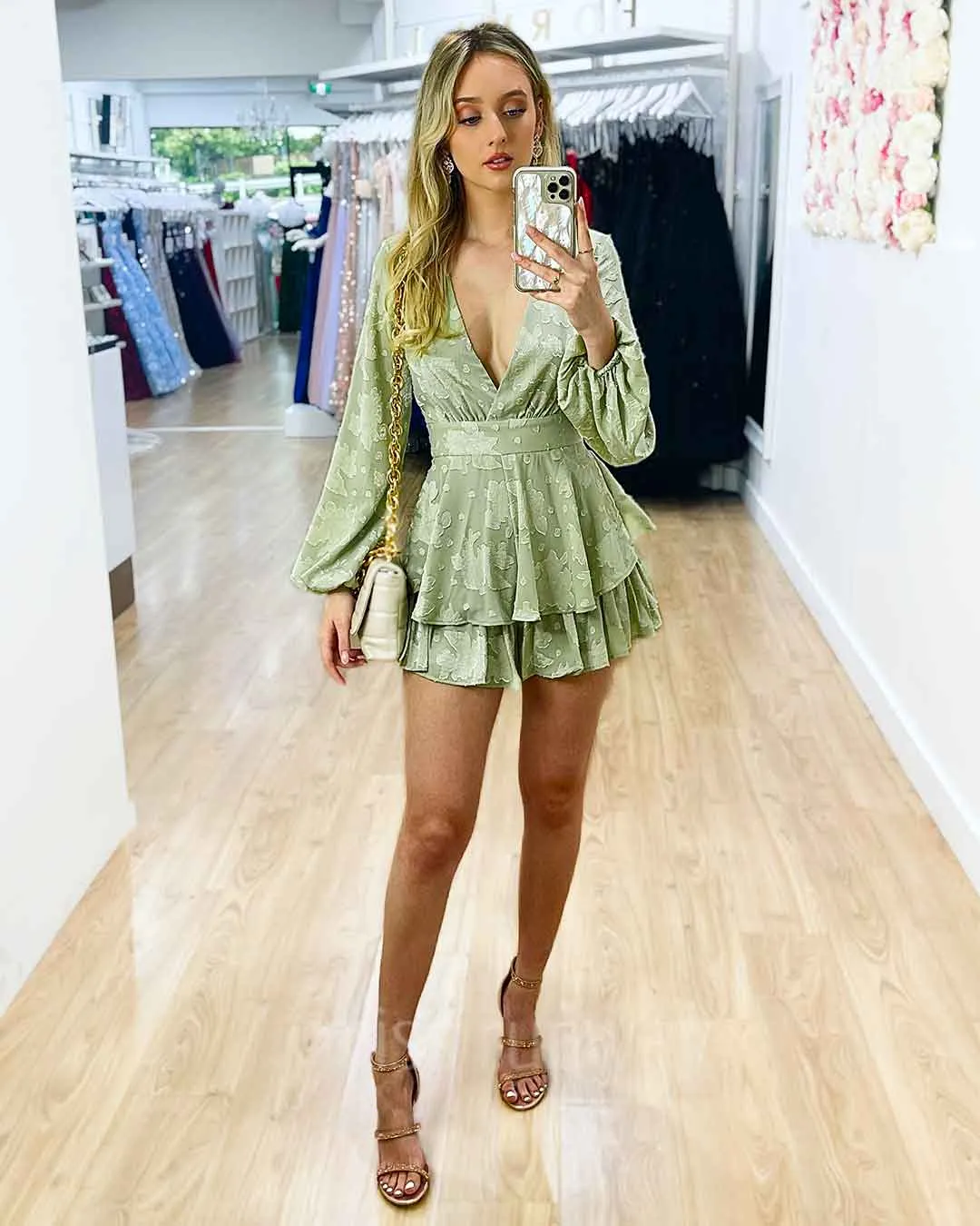 Carla Playsuit - Pistachio