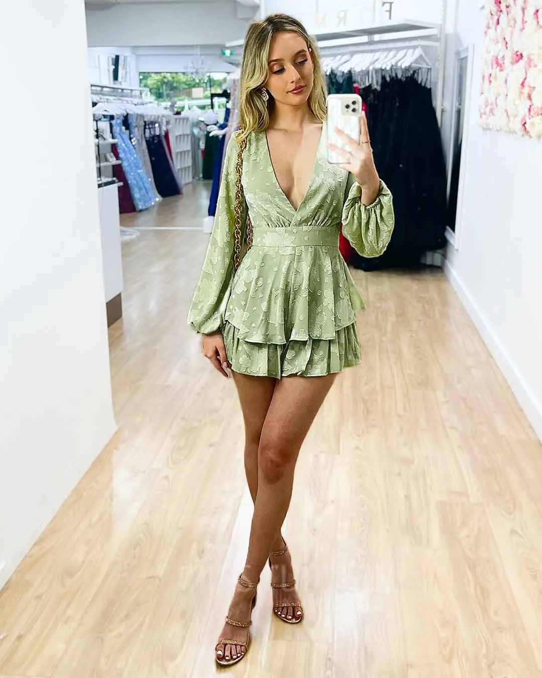 Carla Playsuit - Pistachio