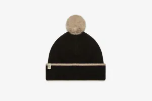 Cashmere Blend Beanie with Pom Pom