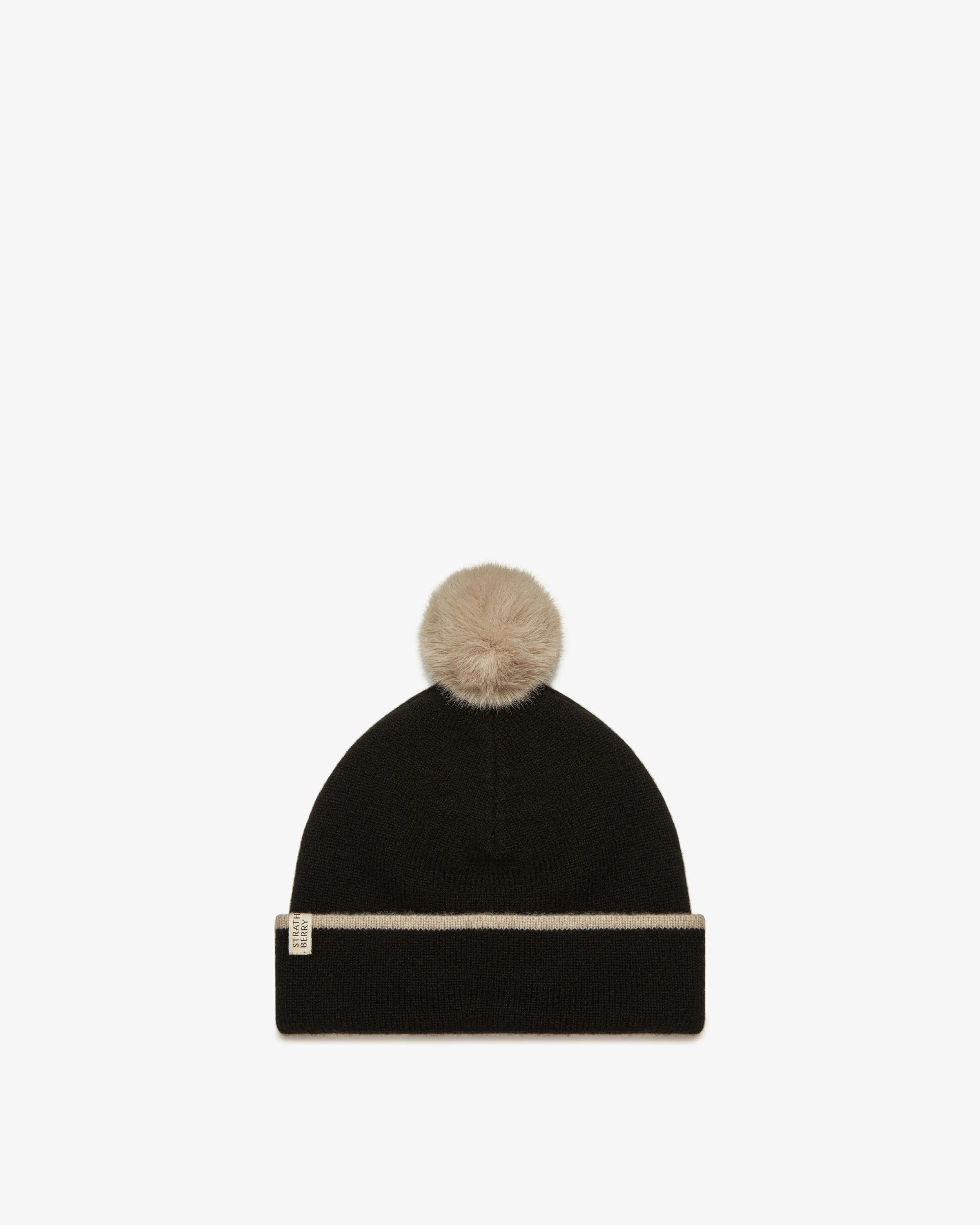 Cashmere Blend Beanie with Pom Pom