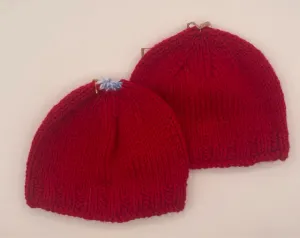 Child L Red Acrylic Knit Beanie