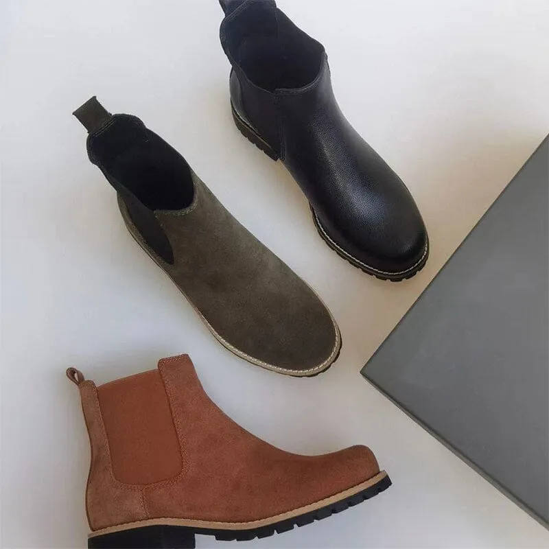 Classic Chelsea Boots Handmade Genuine Leather Black/Grey/Brown