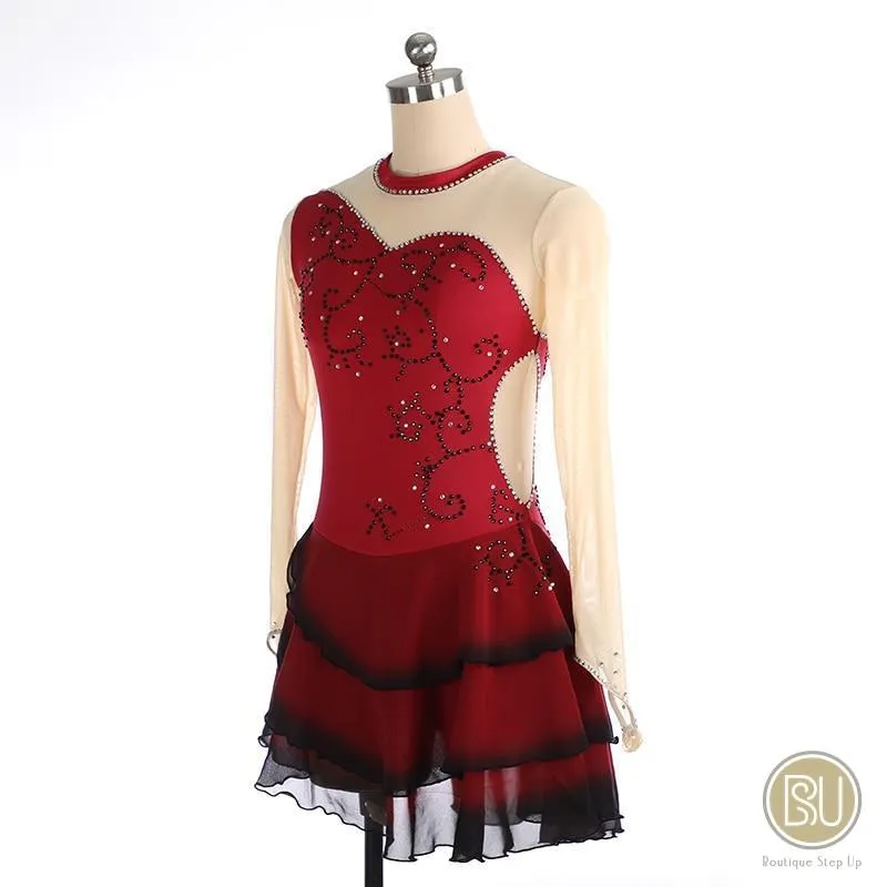 Competition Skating Dress Spanish Theme Black Red