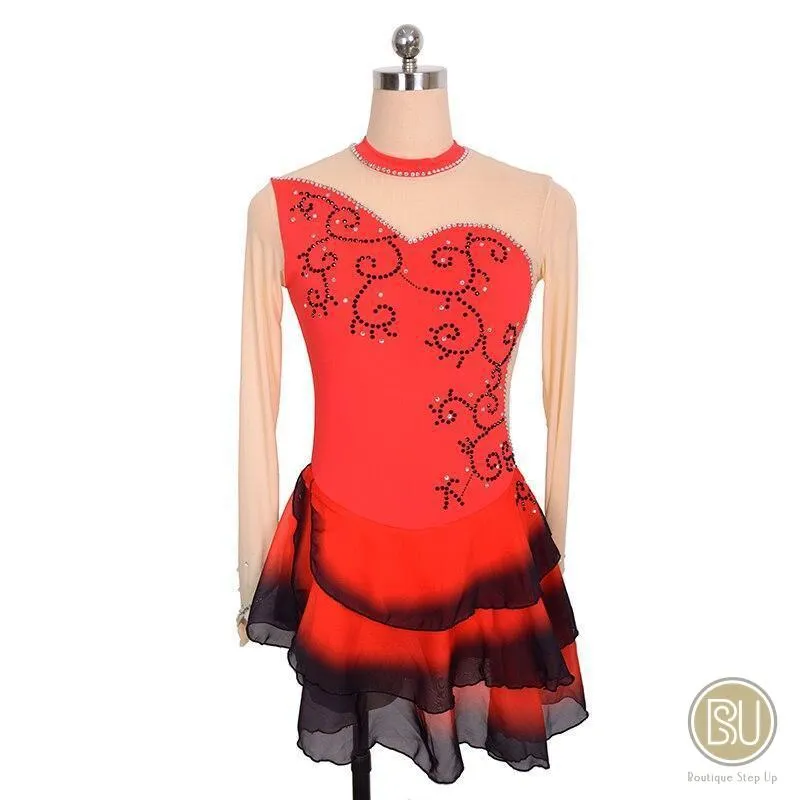 Competition Skating Dress Spanish Theme Black Red