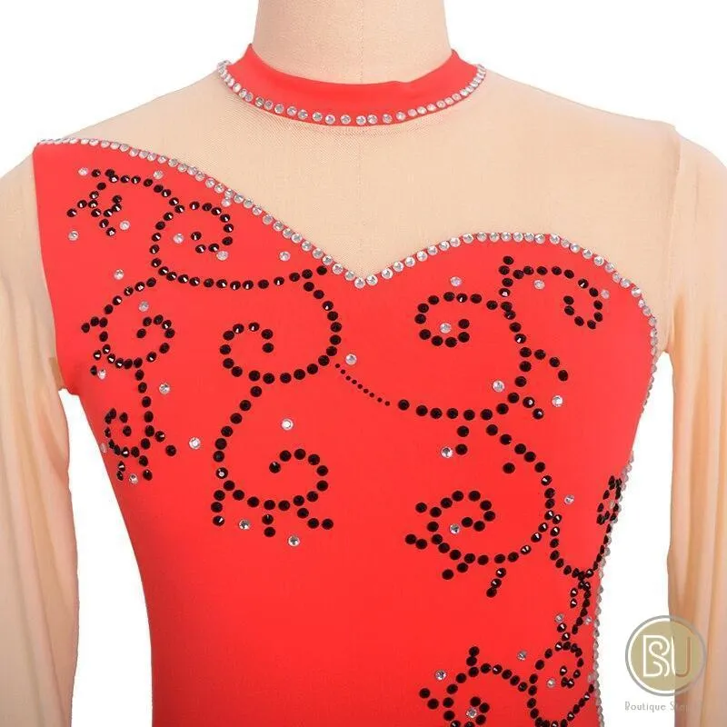 Competition Skating Dress Spanish Theme Black Red