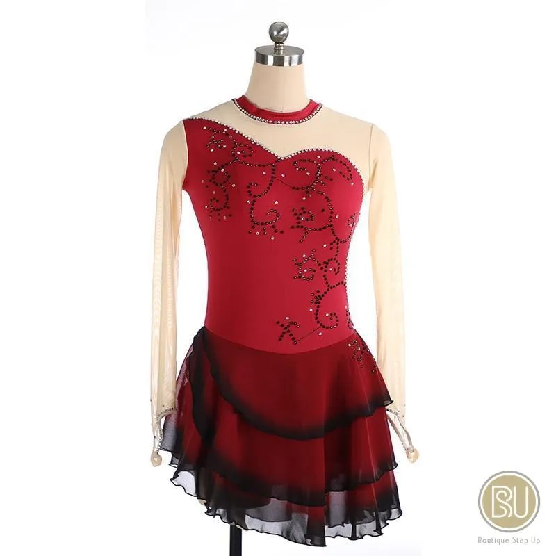 Competition Skating Dress Spanish Theme Black Red