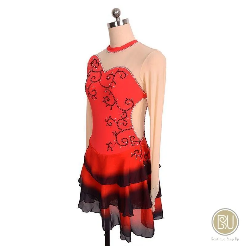 Competition Skating Dress Spanish Theme Black Red