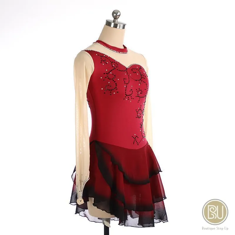 Competition Skating Dress Spanish Theme Black Red