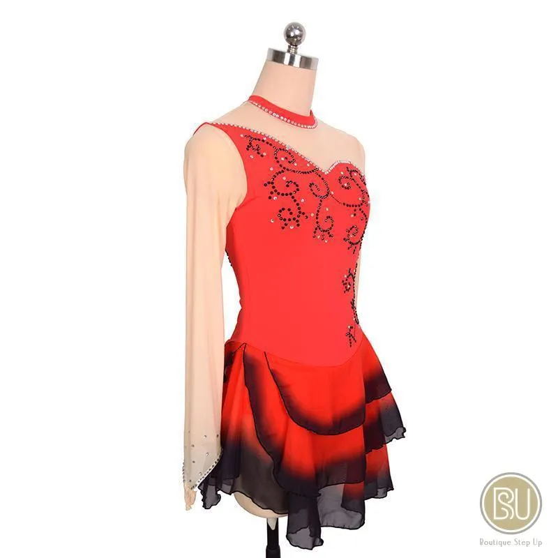 Competition Skating Dress Spanish Theme Black Red