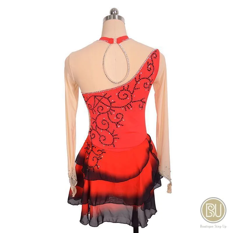 Competition Skating Dress Spanish Theme Black Red