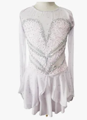 Competition Skating Dress White Lace BSU0120609