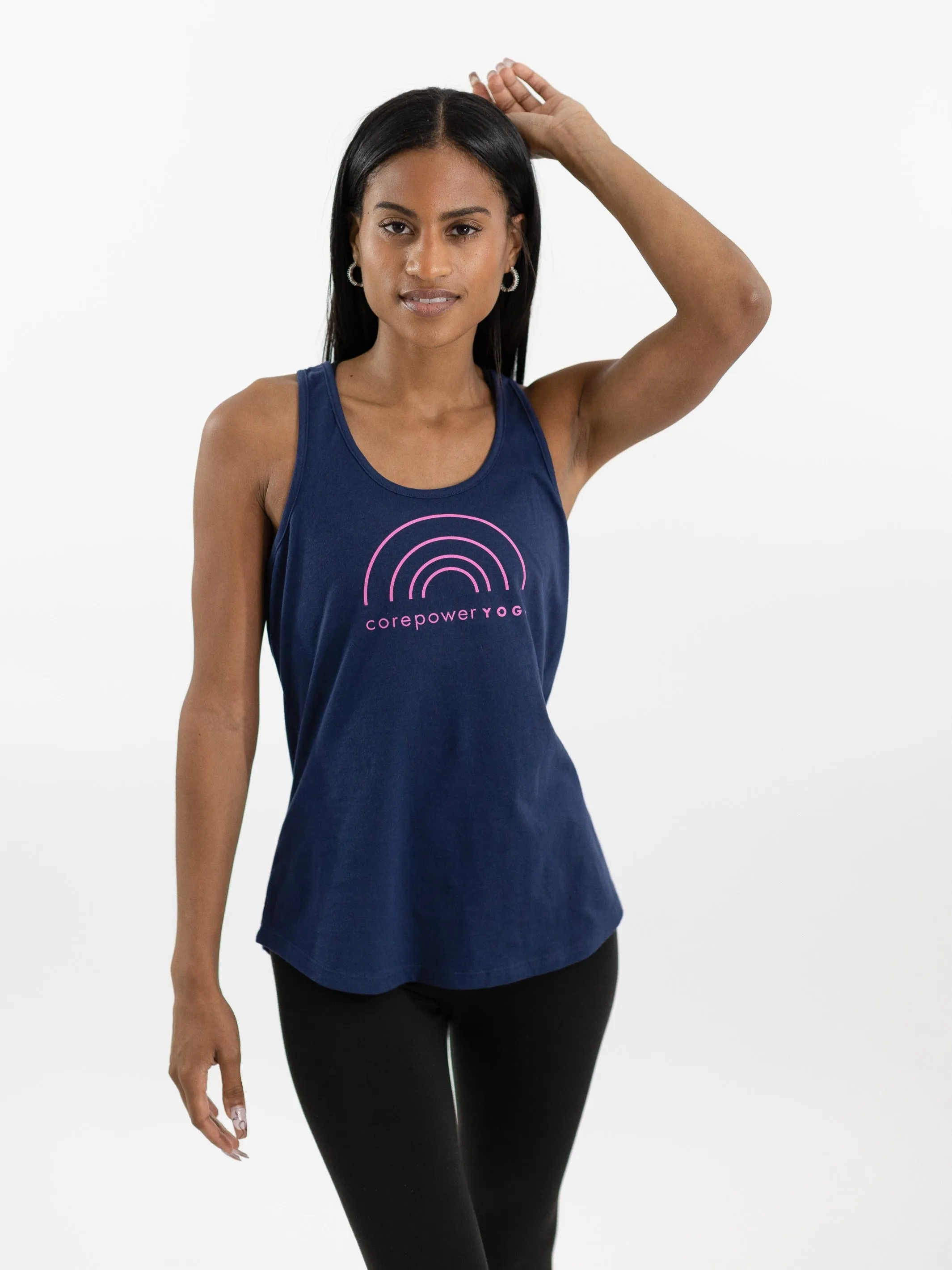 CorePower Yoga Pink Rainbow Racerback