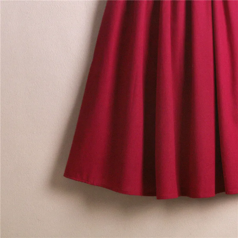 Cotton and linen half skirt, literary burgundy skirt,midi skirt  3578