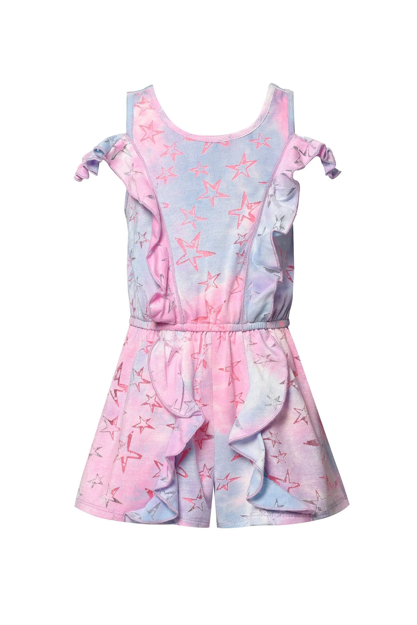 Cotton Candy Star Burnout Ruffle Romper