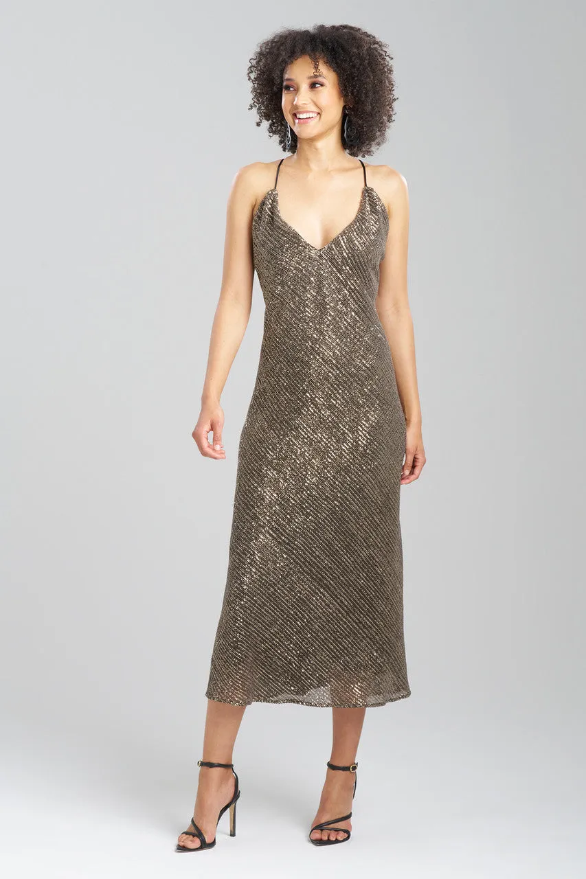 Couture All Over Sequins Open Back Slip Dress