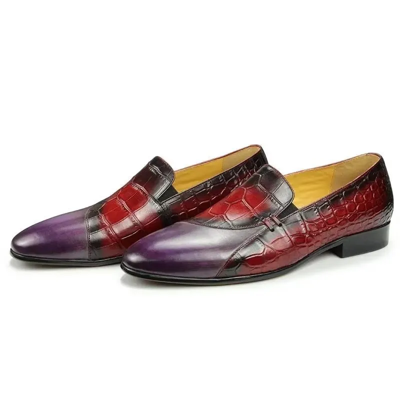 CrocLuxury Genuine Crocodile Pattern Leather Slip-On Loafers