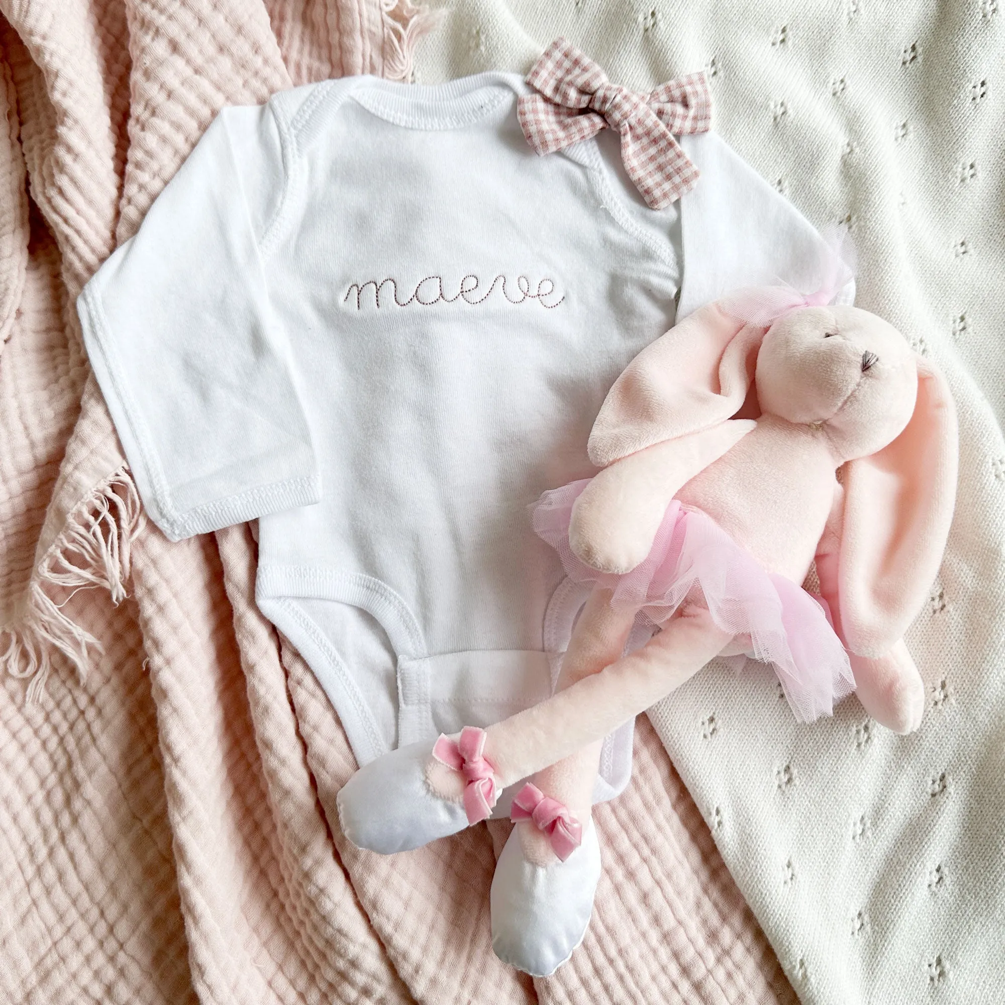 Cute Personalized Eliza Script Long Sleeve Baby Bodysuit