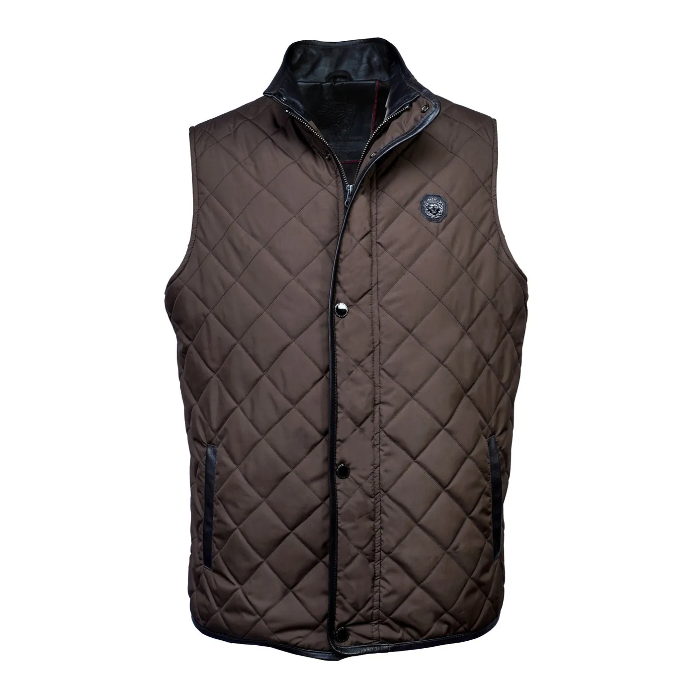 Diamond Stitched Dark Brown Vest