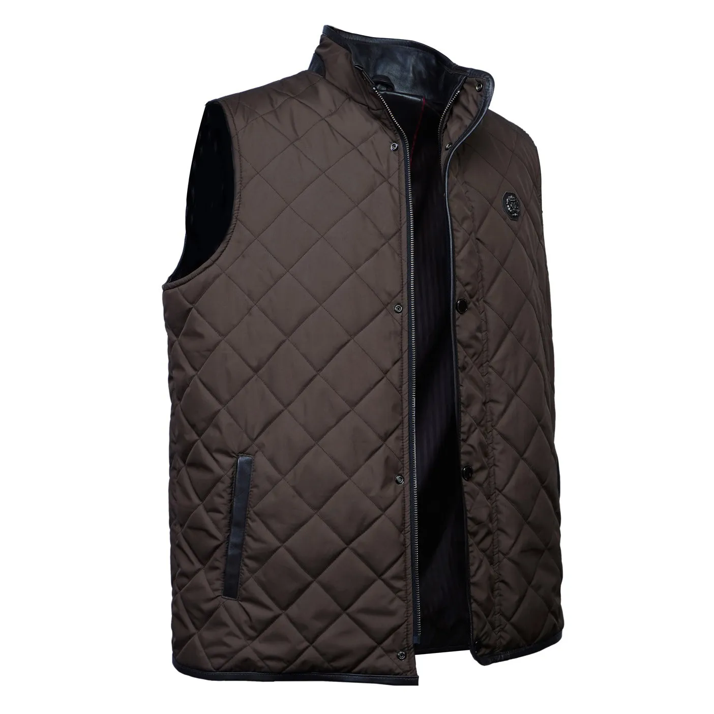 Diamond Stitched Dark Brown Vest