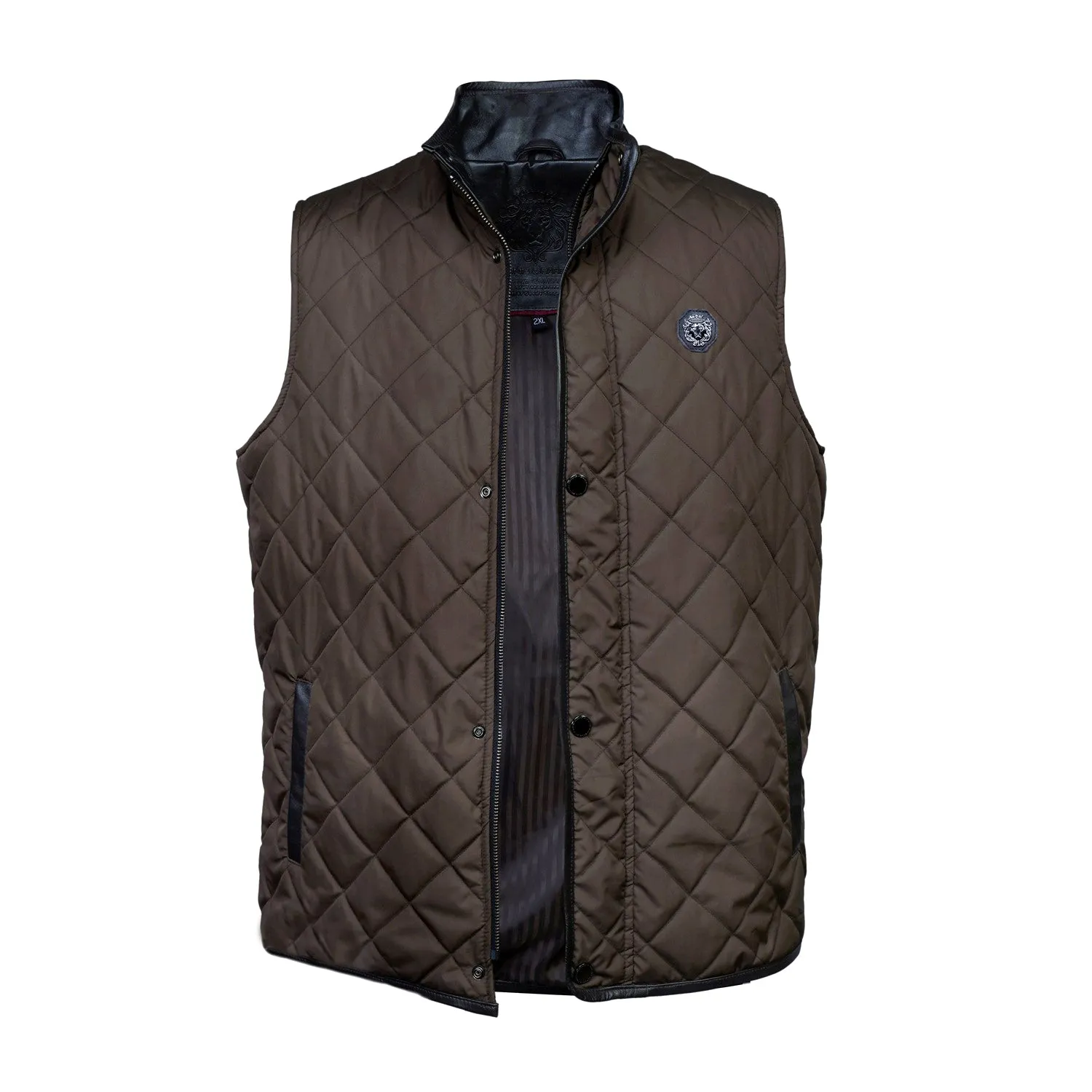 Diamond Stitched Dark Brown Vest