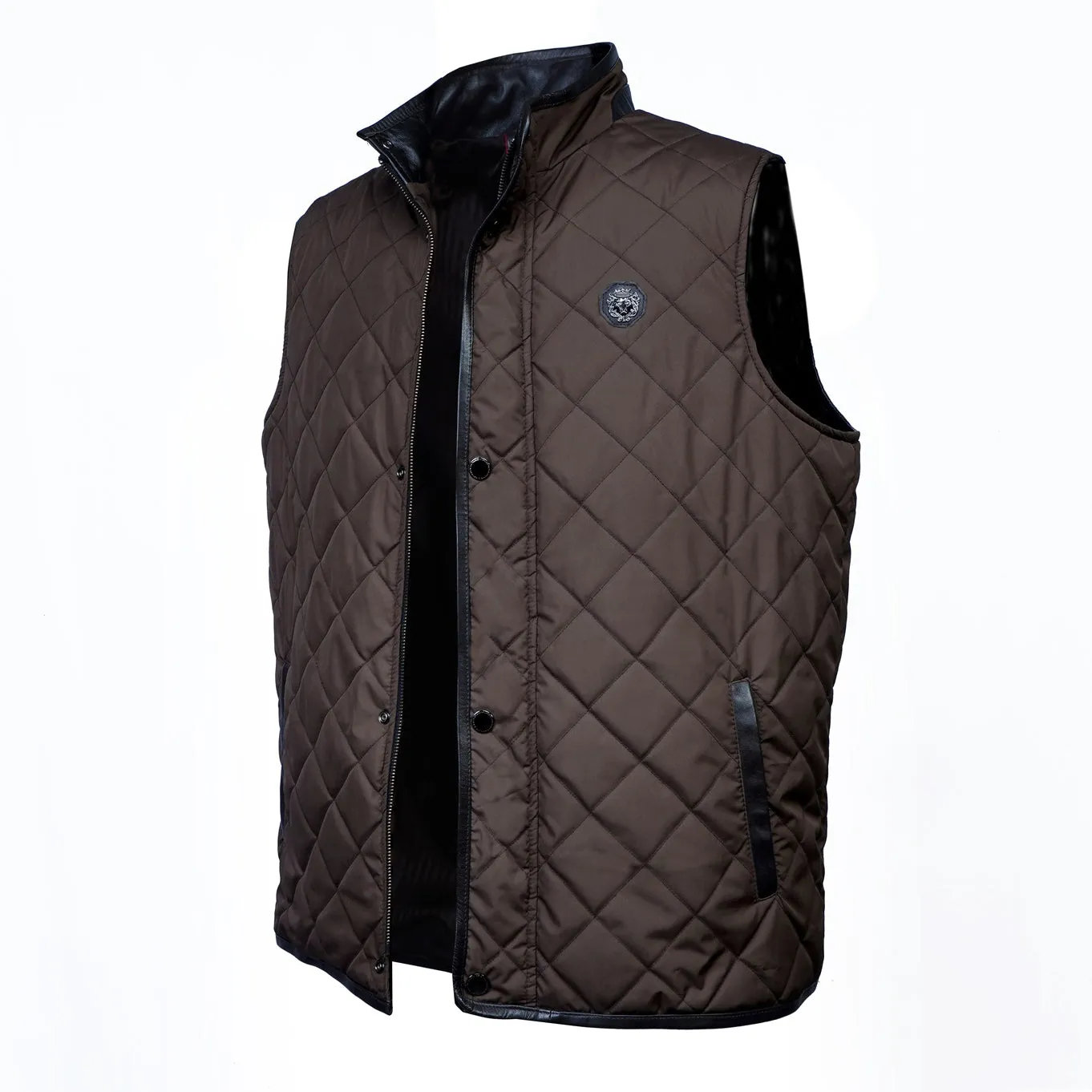 Diamond Stitched Dark Brown Vest