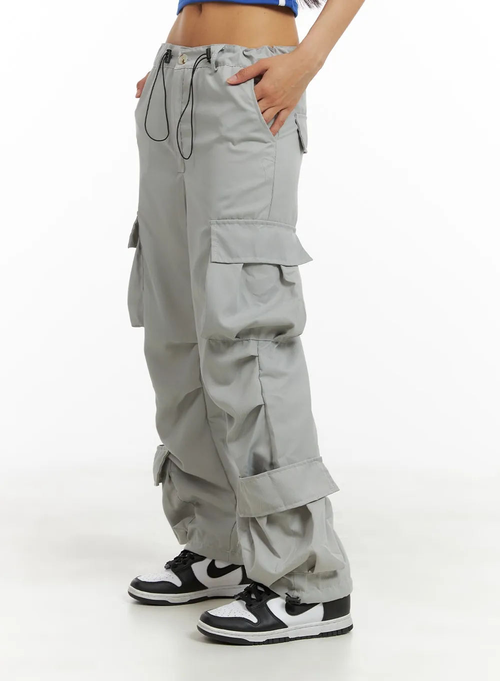 Double-Pocketed String Cargo Pants CA423