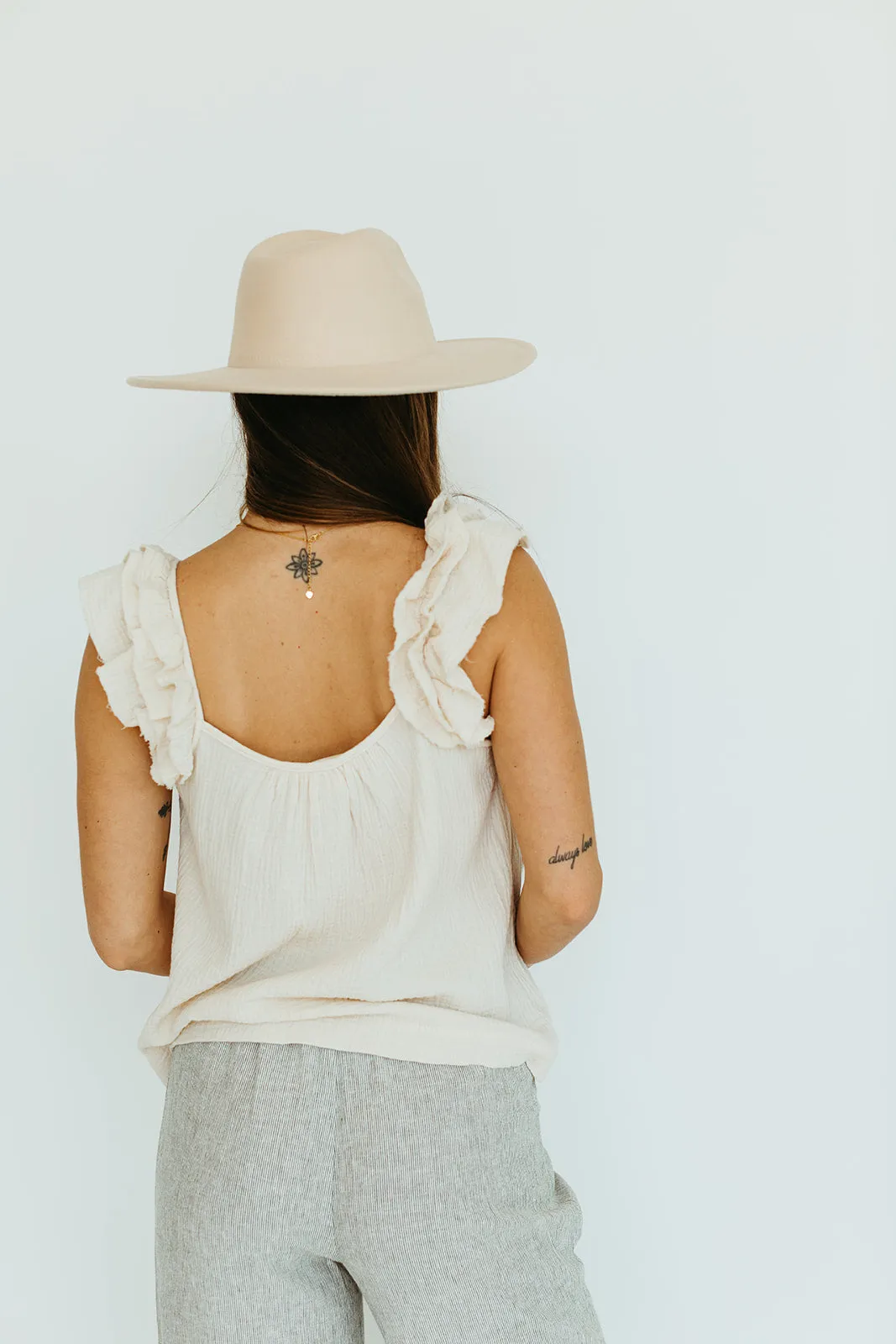 Dove Ruffle Tank